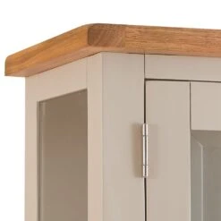 Chester Stone Painted Oak Glass Display Cabinet -Furniture Sale Shop nc prt dis x 8