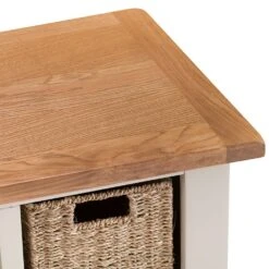 Chester Stone Painted Oak Hall Bench With Wicker Baskets -Furniture Sale Shop nc prt hb x 4