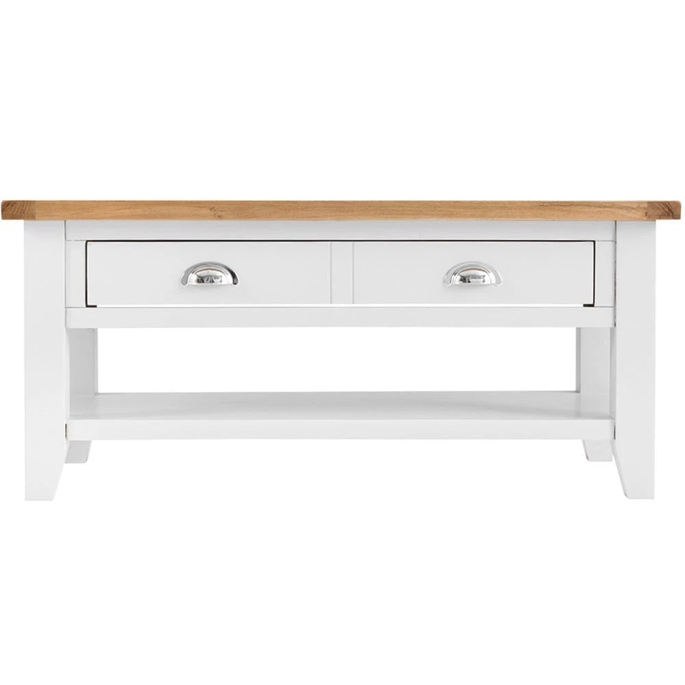 Chester White Painted Oak Coffee Table With Drawers 9 Chester White Painted Oak Coffee Table With Drawers - Image 7