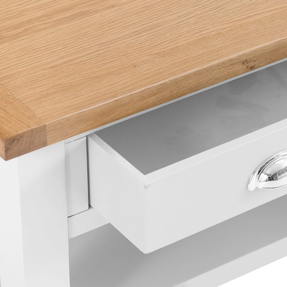 Chester White Painted Oak Coffee Table With Drawers 8 Chester White Painted Oak Coffee Table With Drawers - Image 6