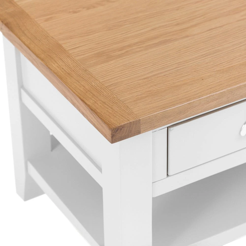 Chester White Painted Oak Coffee Table With Drawers 6 Chester White Painted Oak Coffee Table With Drawers - Image 4