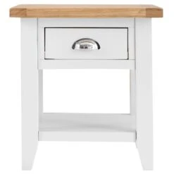 Chester White Painted Oak 1 Drawer Large Lamp Table -Furniture Sale Shop nc prt lt 1 w