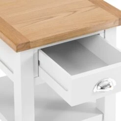 Chester White Painted Oak 1 Drawer Large Lamp Table -Furniture Sale Shop nc prt lt 4 w