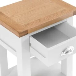 Chester White Painted Oak 1 Drawer Small Lamp Table -Furniture Sale Shop nc prt sit 4 w