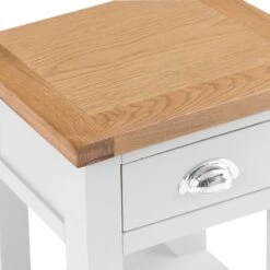 Chester White Painted Oak 1 Drawer Small Lamp Table -Furniture Sale Shop nc prt sit 6 w