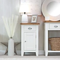 Chester White Painted Oak 1 Door Small Cupboard