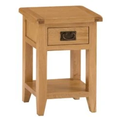 Rustic Oak 1 Drawer Small Lamp Table -Furniture Sale Shop nc sit ok 1