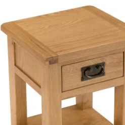 Rustic Oak 1 Drawer Small Lamp Table -Furniture Sale Shop nc sit ok 5