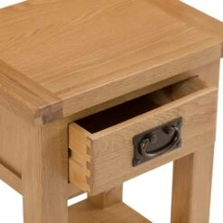Rustic Oak 1 Drawer Small Lamp Table -Furniture Sale Shop nc sit ok 6