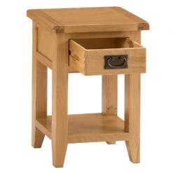 Rustic Oak 1 Drawer Small Lamp Table -Furniture Sale Shop nc sit ok 8