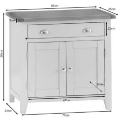 Chester Stone Painted Oak 2 Door Small Sideboard -Furniture Sale Shop nc sms