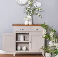 Chester Stone Painted Oak 2 Door Small Sideboard