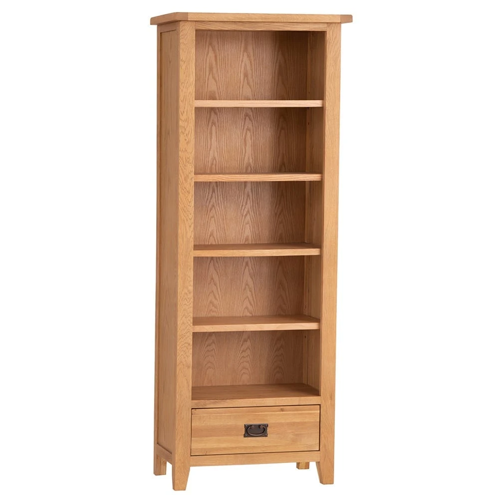 Rustic Oak Tall Narrow Bookcase 4 Rustic Oak Tall Narrow Bookcase - Image 2