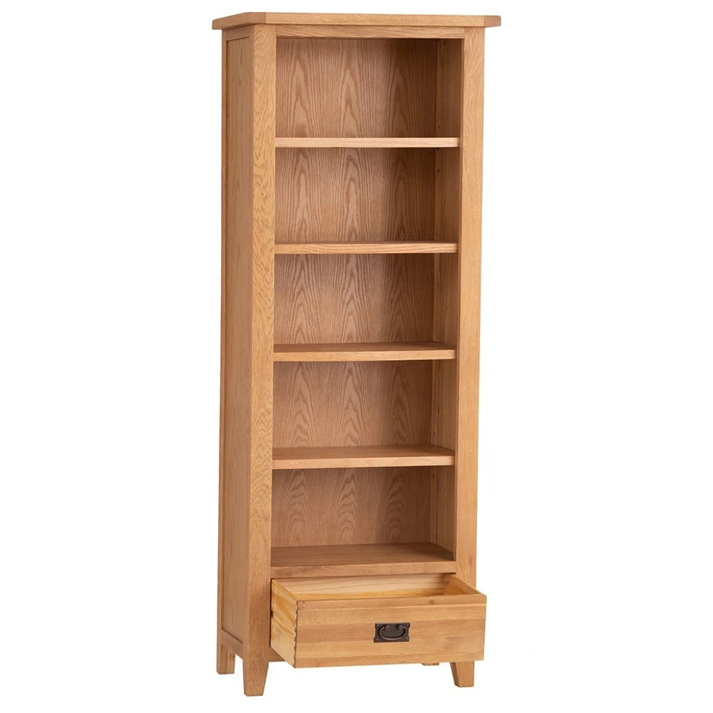 Rustic Oak Tall Narrow Bookcase 5 Rustic Oak Tall Narrow Bookcase - Image 3