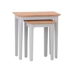 Bergen Grey Painted Oak Nest Of 2 Tables -Furniture Sale Shop ntp 2nt g 1