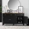 Bergen Black Painted Oak 3 Door 2 Drawer Large Sideboard -Furniture Sale Shop ntp 3ds jb 1