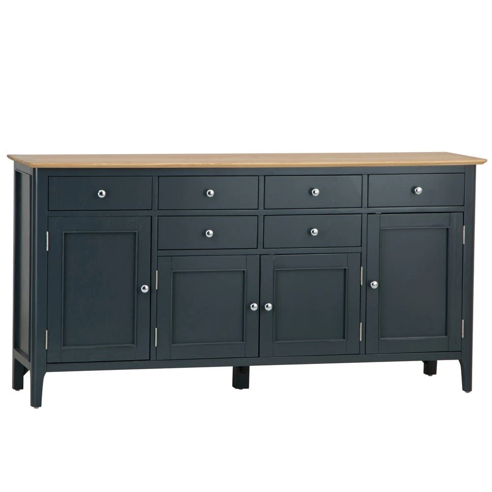 Bergen Blue Painted Oak 4 Door 6 Drawer Extra Large Sideboard 4 Bergen Blue Painted Oak 4 Door 6 Drawer Extra Large Sideboard - Image 2