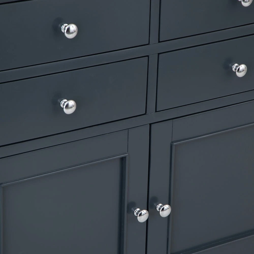 Bergen Blue Painted Oak 4 Door 6 Drawer Extra Large Sideboard 17 Bergen Blue Painted Oak 4 Door 6 Drawer Extra Large Sideboard - Image 15