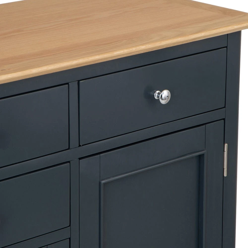 Bergen Blue Painted Oak 4 Door 6 Drawer Extra Large Sideboard 15 Bergen Blue Painted Oak 4 Door 6 Drawer Extra Large Sideboard - Image 13