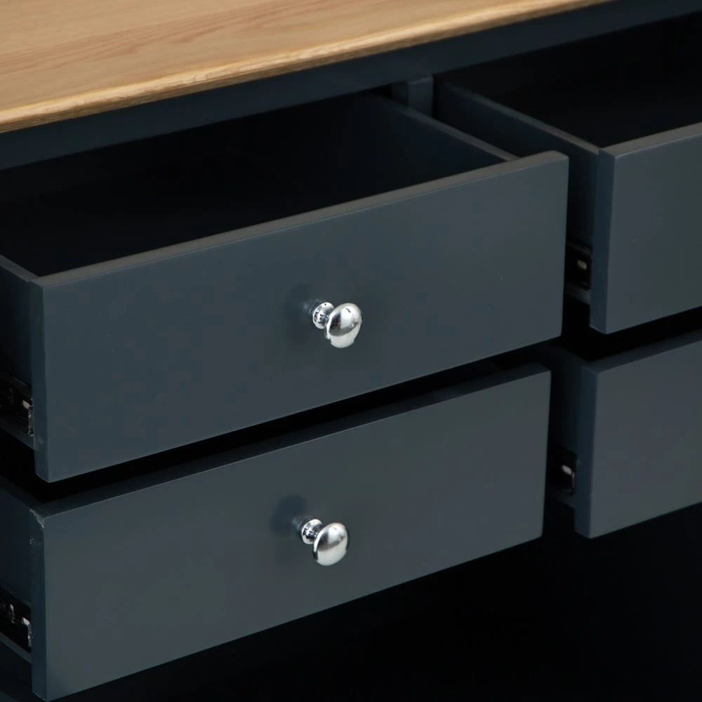 Bergen Blue Painted Oak 4 Door 6 Drawer Extra Large Sideboard 12 Bergen Blue Painted Oak 4 Door 6 Drawer Extra Large Sideboard - Image 10