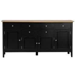 Bergen Black Painted Oak 4 Door 6 Drawer Extra Large Sideboard -Furniture Sale Shop ntp 4ds jb