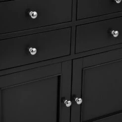 Bergen Black Painted Oak 4 Door 6 Drawer Extra Large Sideboard -Furniture Sale Shop ntp 4ds jb 12