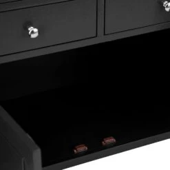 Bergen Black Painted Oak 4 Door 6 Drawer Extra Large Sideboard -Furniture Sale Shop ntp 4ds jb 7