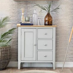 Bergen Grey Painted Oak Large Cupboard