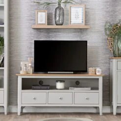 Bergen Grey Painted Oak Large TV Unit