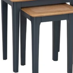 Bergen Blue Painted Oak Nest Of 2 Tables 13 Bergen Blue Painted Oak Nest Of 2 Tables -Furniture Sale Shop ntp n2t blue 4