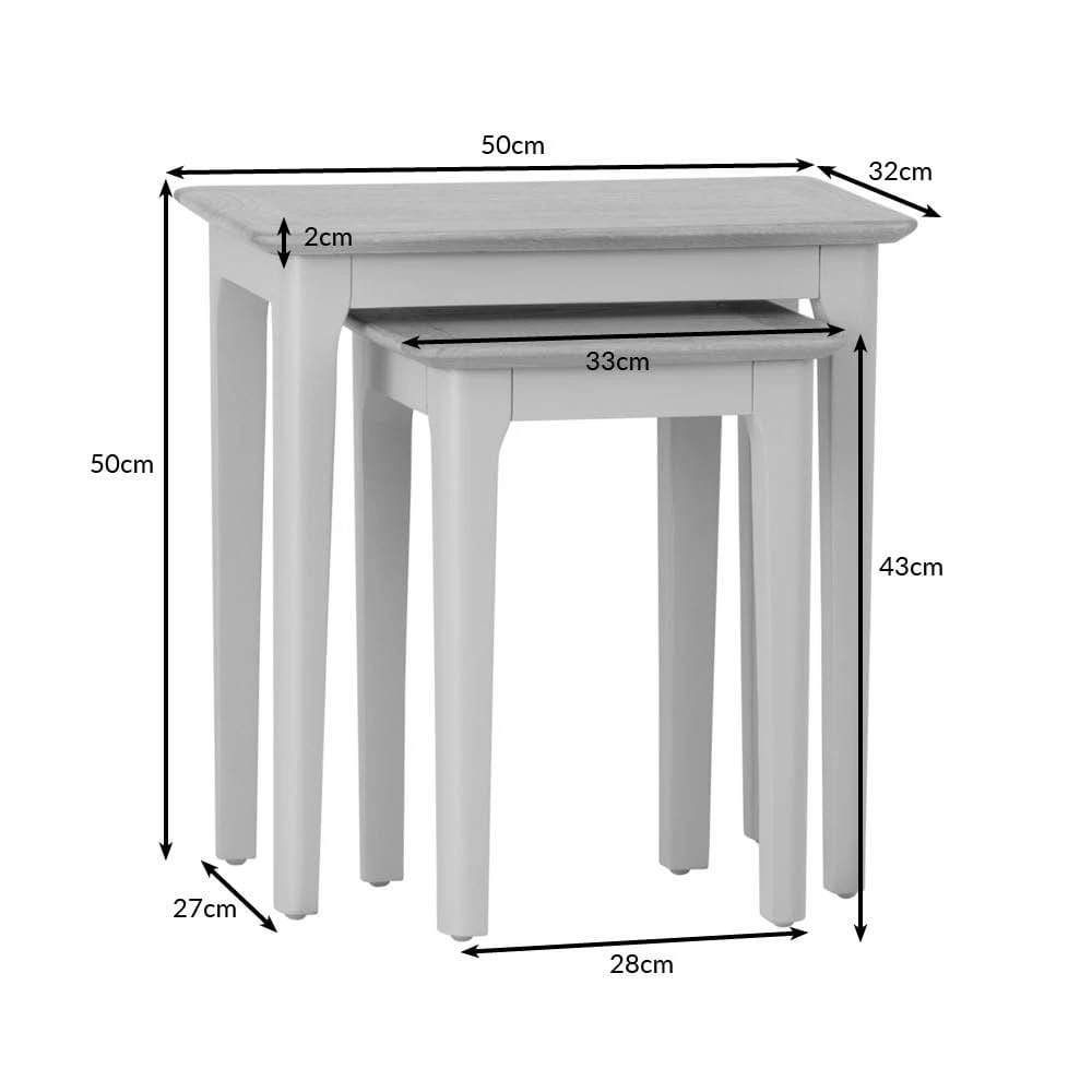 Bergen Blue Painted Oak Nest Of 2 Tables 9 Bergen Blue Painted Oak Nest Of 2 Tables - Image 7