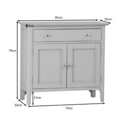 Bergen Grey Painted Oak 2 Door 1 Drawer Mini Sideboard -Furniture Sale Shop ntp sms dimensions