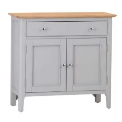 Bergen Grey Painted Oak 2 Door 1 Drawer Mini Sideboard -Furniture Sale Shop ntp sms g 1