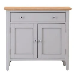 Bergen Grey Painted Oak 2 Door 1 Drawer Mini Sideboard -Furniture Sale Shop ntp sms g 12