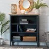 Bergen Blue Painted Oak Small Wide Bookcase -Furniture Sale Shop ntp swb bl