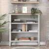 Bergen Grey Painted Oak Small Wide Bookcase