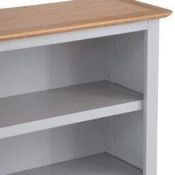 Bergen Grey Painted Oak Small Wide Bookcase -Furniture Sale Shop ntp swbc g 3