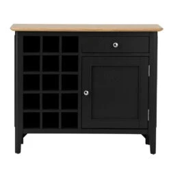 Bergen Black Painted Oak Wine Cabinet -Furniture Sale Shop ntp wc jb 12