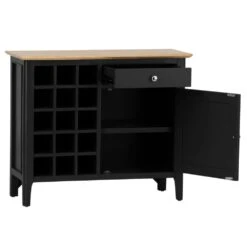 Bergen Black Painted Oak Wine Cabinet -Furniture Sale Shop ntp wc jb 2