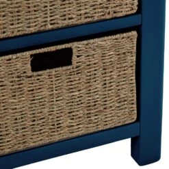 Rutland Blue Painted Oak 1 Drawer 2 Wicker Basket Cabinet -Furniture Sale Shop ra c12 tr 10 1