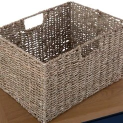 Rutland Blue Painted Oak 1 Drawer 2 Wicker Basket Cabinet -Furniture Sale Shop ra c12 tr 4 1