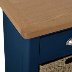Rutland Blue Painted Oak 1 Drawer 2 Wicker Basket Cabinet -Furniture Sale Shop ra c12 tr 7 1