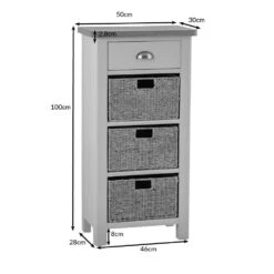 Rutland Blue Painted Oak 1 Drawer 3 Wicker Basket Cabinet 27 Rutland Blue Painted Oak 1 Drawer 3 Wicker Basket Cabinet -Furniture Sale Shop ra c13 dims blue