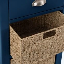 Rutland Blue Painted Oak 1 Drawer 3 Wicker Basket Cabinet 23 Rutland Blue Painted Oak 1 Drawer 3 Wicker Basket Cabinet -Furniture Sale Shop ra c13 tr 4 1