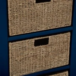 Rutland Blue Painted Oak 1 Drawer 3 Wicker Basket Cabinet 18 Rutland Blue Painted Oak 1 Drawer 3 Wicker Basket Cabinet -Furniture Sale Shop ra c13 tr 9 1