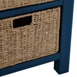 Rutland Blue Painted Oak 2 Drawer 4 Wicker Basket Cabinet -Furniture Sale Shop ra c24 tr 10 1