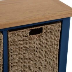 Rutland Blue Painted Oak Hall Bench With Wicker Baskets 16 Rutland Blue Painted Oak Hall Bench With Wicker Baskets -Furniture Sale Shop ra hb blue 3