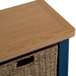 Rutland Blue Painted Oak Hall Bench With Wicker Baskets 19 Rutland Blue Painted Oak Hall Bench With Wicker Baskets -Furniture Sale Shop ra hb blue 4