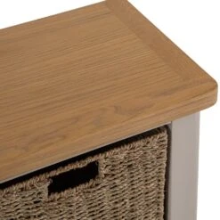 Rutland Painted Oak Hall Bench With Wicker Baskets -Furniture Sale Shop ra hb tr 6