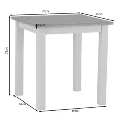 Rutland Painted Oak Square Fixed Top Dining Table -Furniture Sale Shop ra sft dims blueupdated